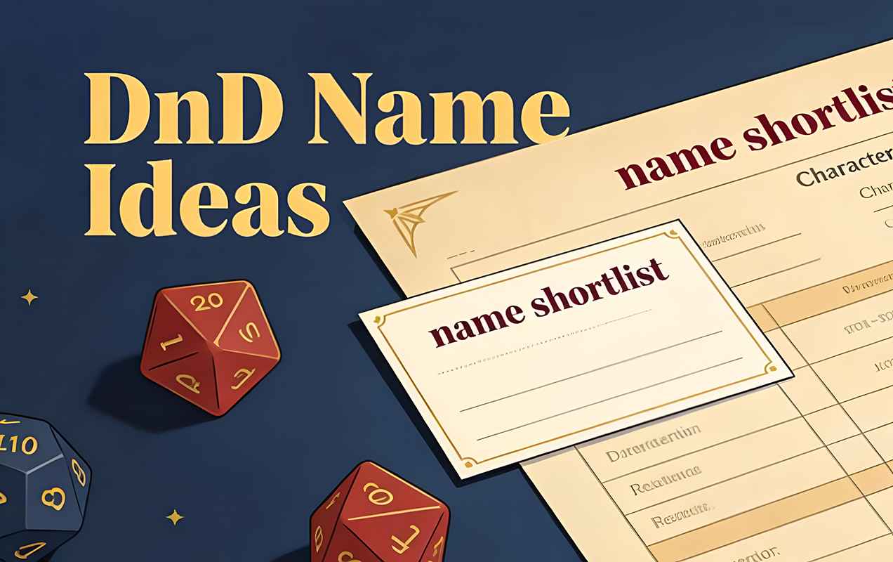 DnD naming made fast and table ready, showing a playful pre session moment where a character sheet gets its perfect name Picsart